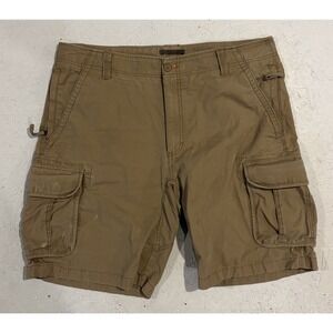 LL Bean Allagash Cargo Shorts Mens 38W Beige Natural Fit Cotton 9.5" Inseam